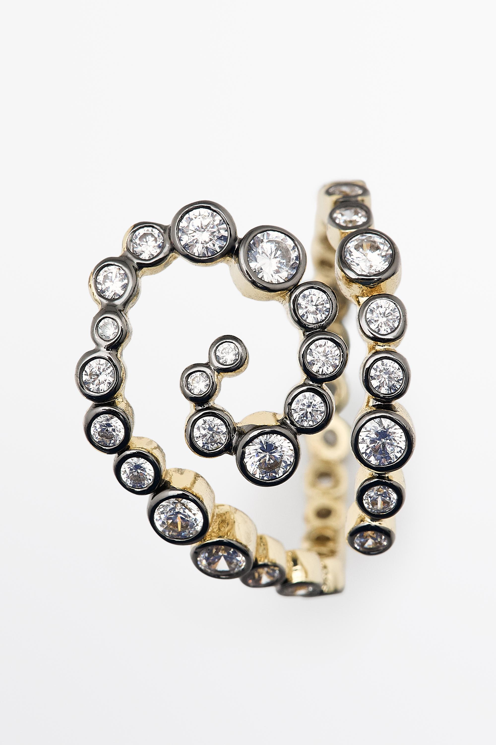 Bague spirale brillante